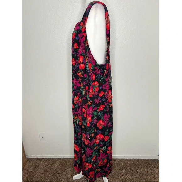 AVA & VIV Multicolor Floral Sleeveless Button Front Midi Dress Plus Size 3X - Picture 5 of 10
